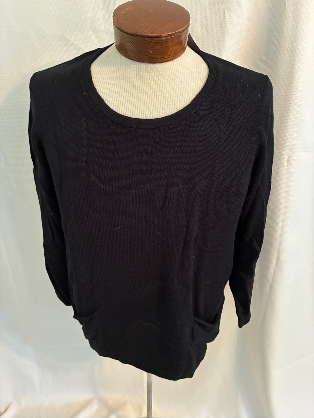 J. Jill Black Wool Blend Crewneck Sweater Women’s 1X 70% Viscose 30% Wool NWT